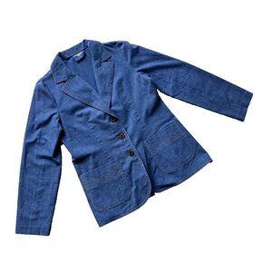 Country Blues Lightweight Chambray Western Blazer Jacket Vintage Made in Canada